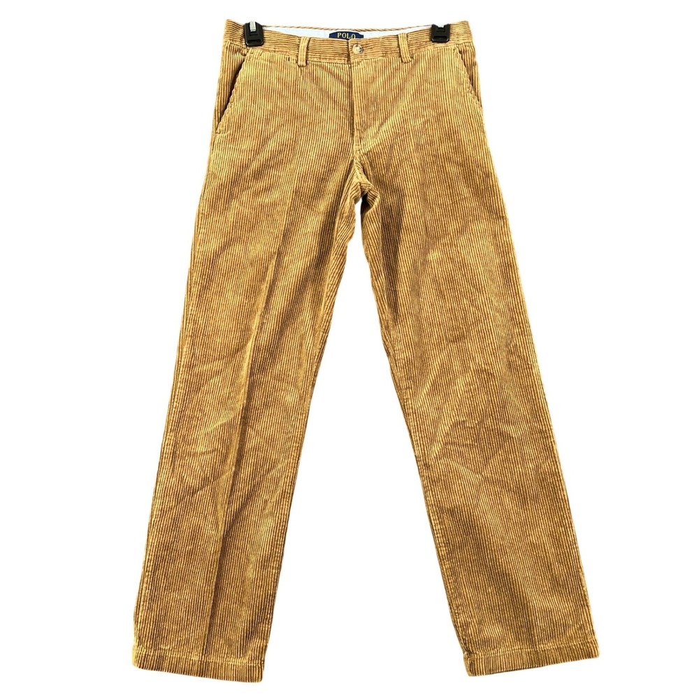 Polo Ralph Lauren Corduroy‎ Pants Boys 14 Tan Straight Leg School Dress Trousers